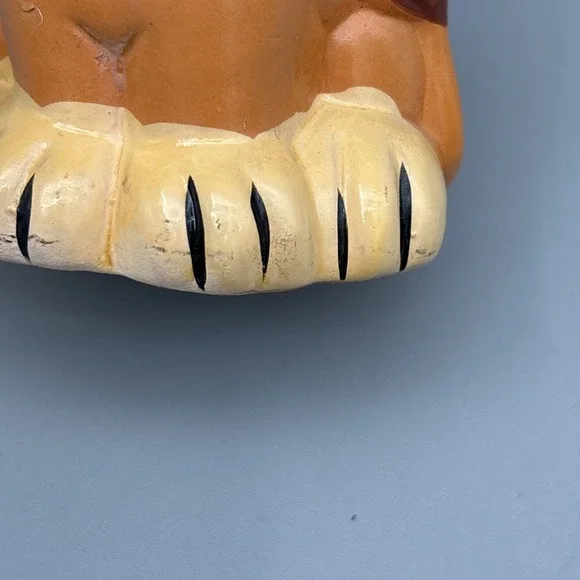 Vintage Coin Bank, Lion In A Cage "Please Feed Me" Ceramic Bank, 5" 80's  Taiwan - Picture 9 of 16